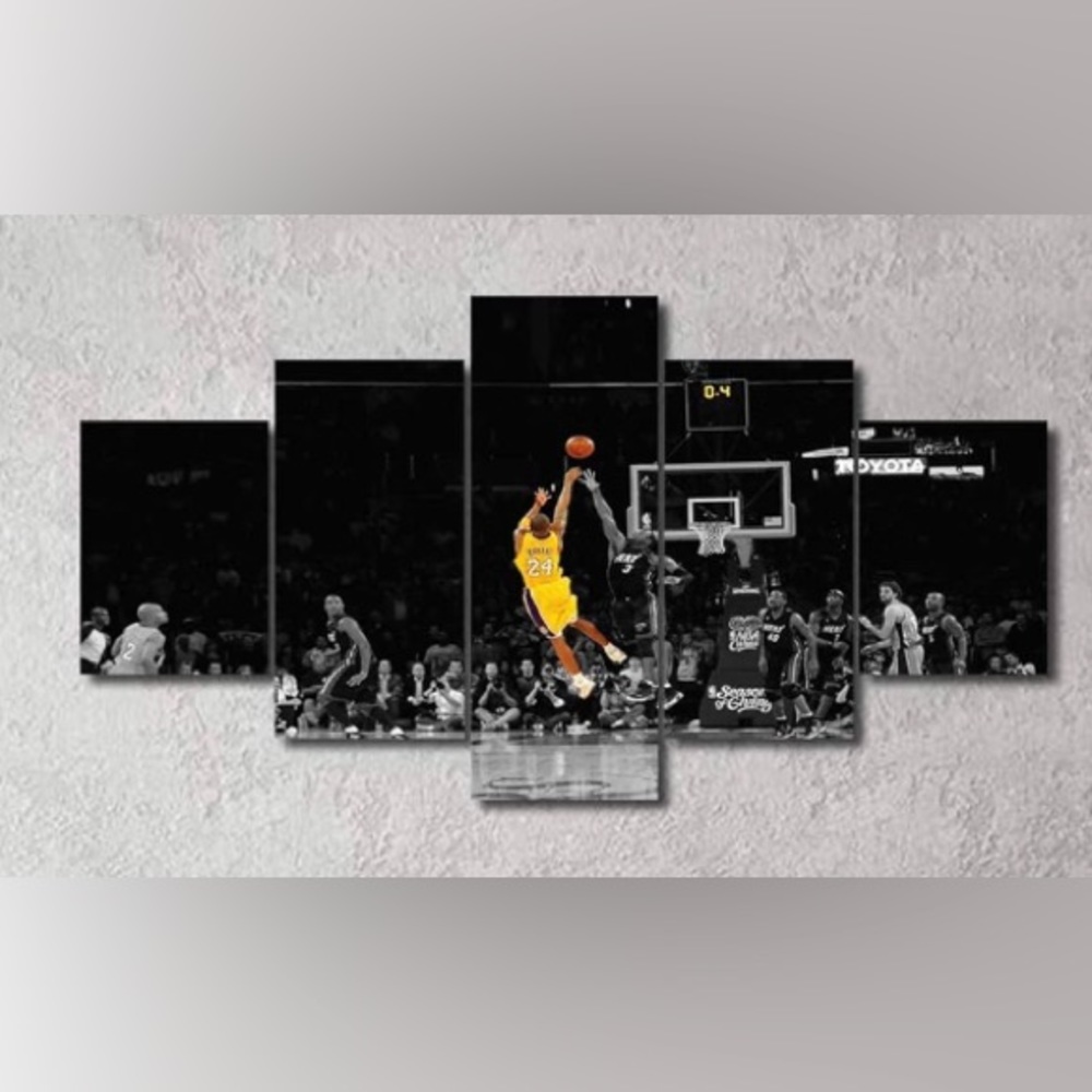 Painting of Kobe Bryant shooting his last shot, bought couple years ago.